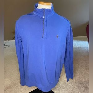 Large Blue Vintage polo golf mock sweatshirt